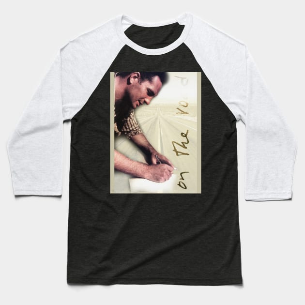 Jack Kerouac Collage Portrait Baseball T-Shirt by Dez53